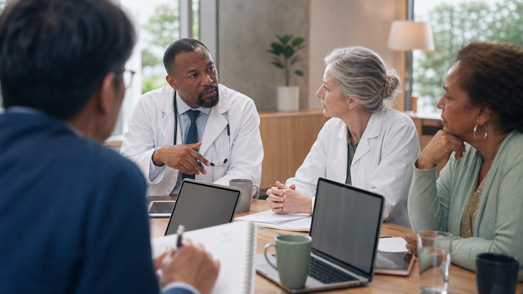Community and research partners discussing a health initiative